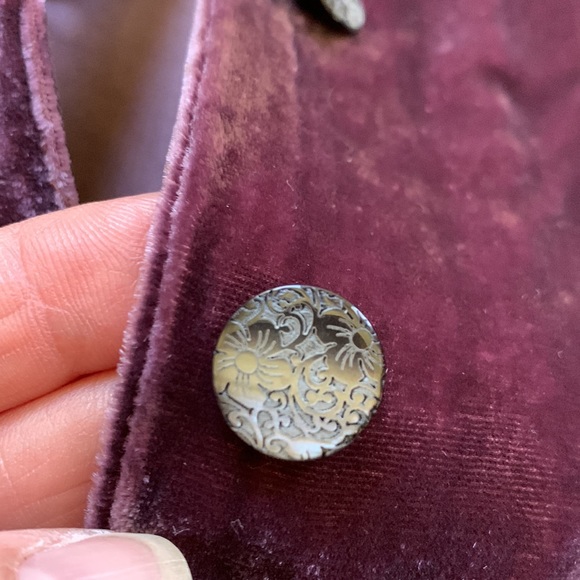 JJill purple velvet button down shirt medium - Picture 3 of 5